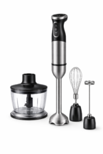 Immersion Handheld Variable Speed Blender – 1100W 5-in-1 Corded Hand Mixer with Chopper, Whisk & Frother