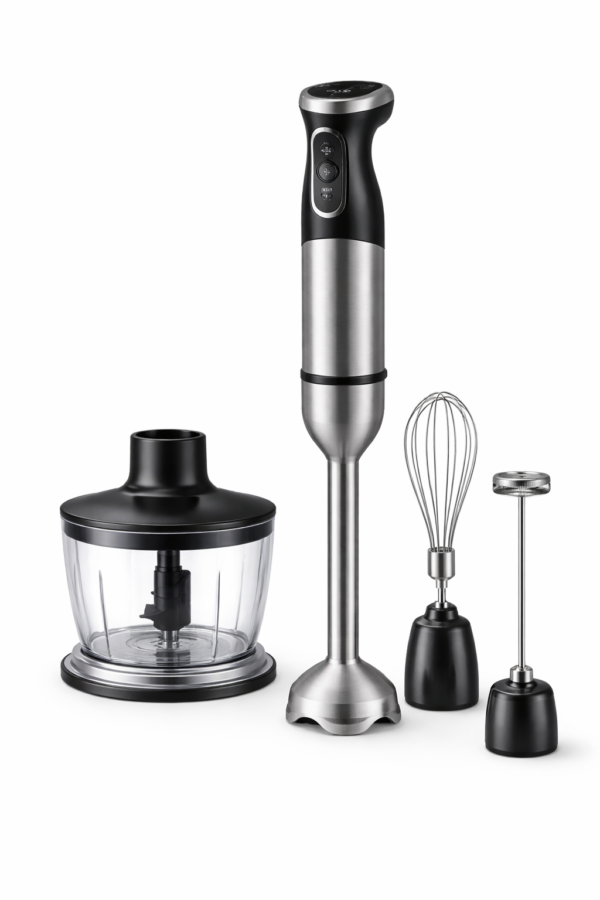 Immersion Handheld Variable Speed Blender – 1100W 5-in-1 Corded Hand Mixer with Chopper, Whisk & Frother