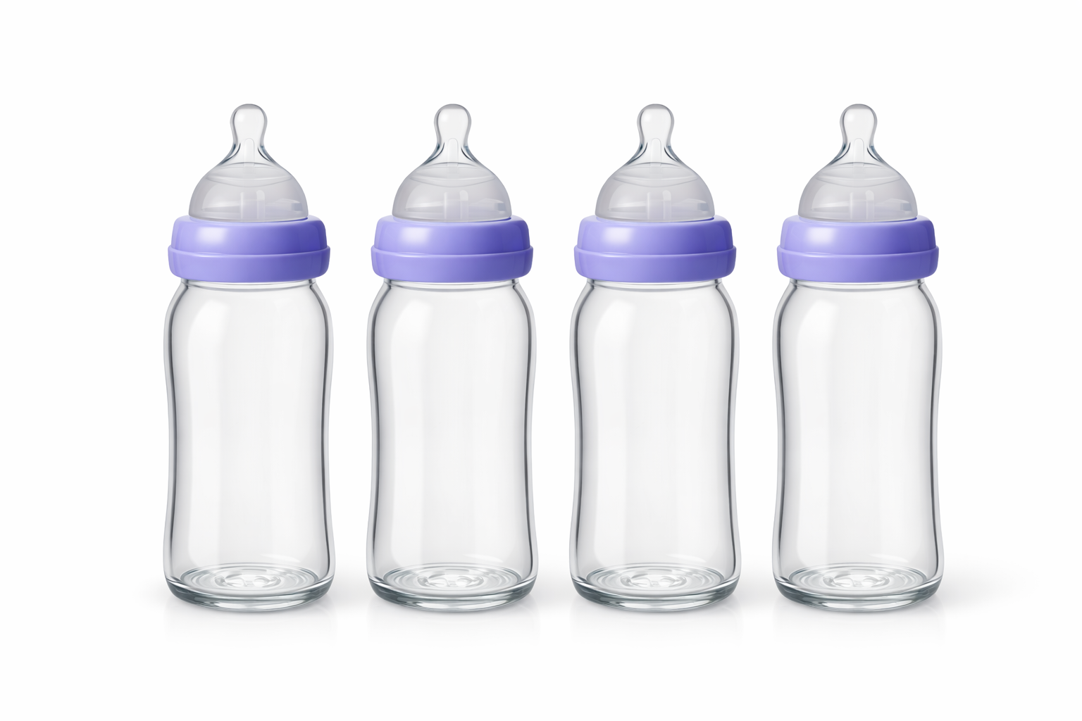 5105cad2-a72b-437a-b792-27c9c38d4f54 Lansinoh Anti-Colic Glass Baby Bottles (4-Pack, 8 oz) with NaturalWave™ Nipples – Dishwasher Safe Feeding Essentials - Image 1