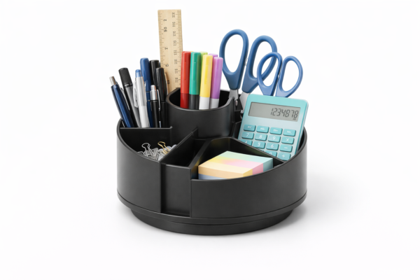 SKYDUE 360° Rotating Desk Organizer – Dual-Purpose Pen, Supply & Storage Caddy for Office & Workspace