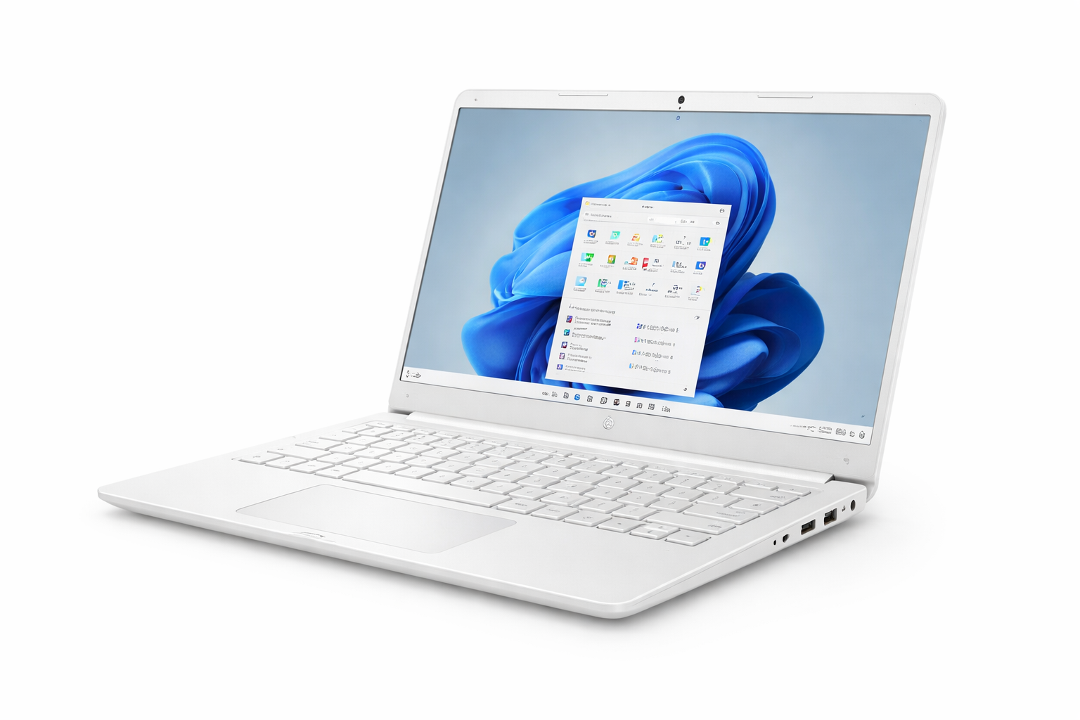 c93757af-fd85-4543-831a-5ec3908ad1b9 HP 14-inch Budget Laptop – Snowflake White with Intel Celeron & Windows 11 S - Image 1